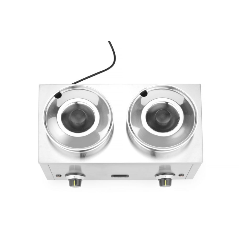 Bain-marie professionnel 8L double, 2x4L, 400W, en acier inoxydable - Hendi