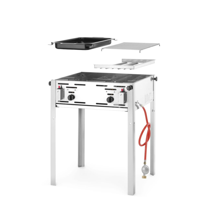 Plancha Gril Professionnel Gaz Acier Inoxydable 11kW 850x675x600mm - Hendi