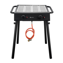 Barbecue Gril &agrave; Gaz Noir Xantos, 9.5kW, Professionnel - Hendi