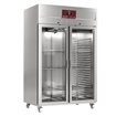 Armoire de cong&eacute;lation ventil&eacute;e 1400 Lit. 2 portes vitr&eacute;es GN 2/1,  sur roues - Diamond - IE140/R9G