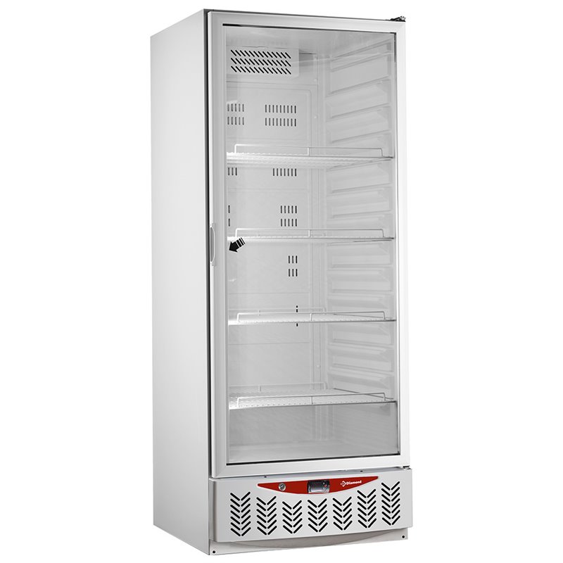 Frigo ventil&eacute;, porte vitr&eacute;e, 525 litres, GN2/1+600x400, blanc - Diamond - PFV55-R6G