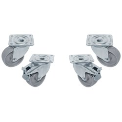 Kit 4 roues &Oslash;100 pivotantes armoires, 2 avec freins  - Diamond - RAG4-RE
