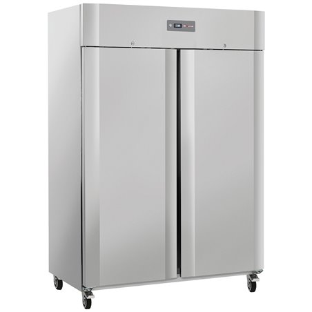 Armoire frigorifique ventil&eacute;e 1200 Lit. 2 portes GN 2/1, sur roues, 2 avec freins - Diamond - WR-GN12-2N