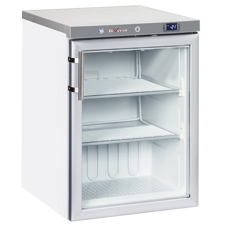 Cong&eacute;lateur statique, porte vitr&eacute;e, 200 litres - Blanc - Diamond - WR-NG21-LV