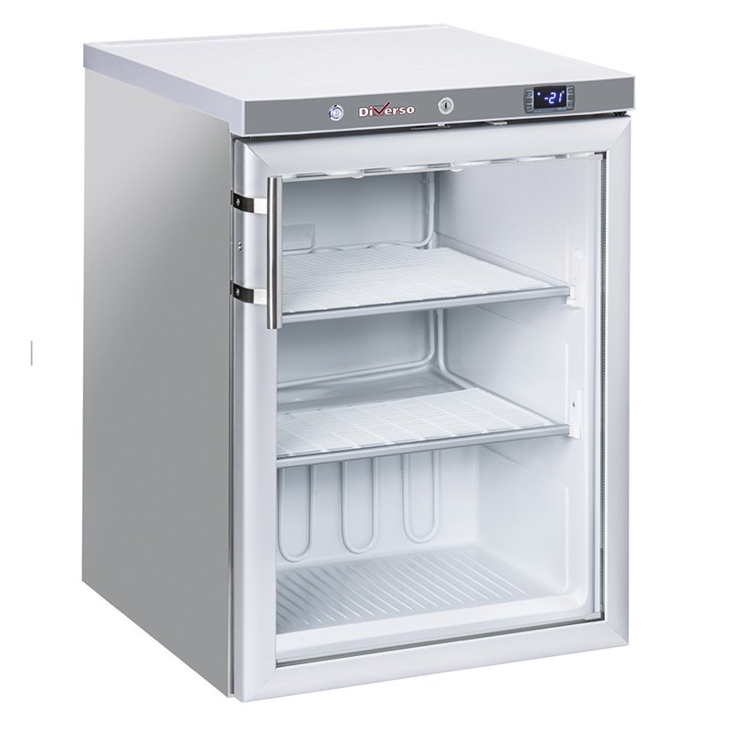 Cong&eacute;lateur statique, porte vitr&eacute;e, 200 litres - acier inox - Diamond - WR-NG21-XV