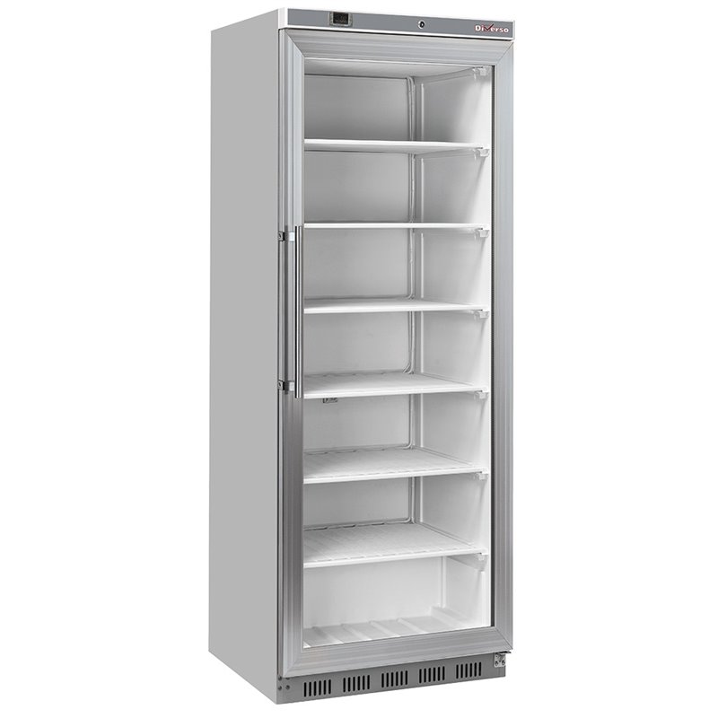 Armoire cong&eacute;lateur, porte vitr&eacute;e, statique, 400 litres - Acier inox - Diamond - WR-NG41-XV