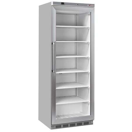 Armoire cong&eacute;lateur, porte vitr&eacute;e, statique, 400 litres - Acier inox - Diamond - WR-NG41-XV