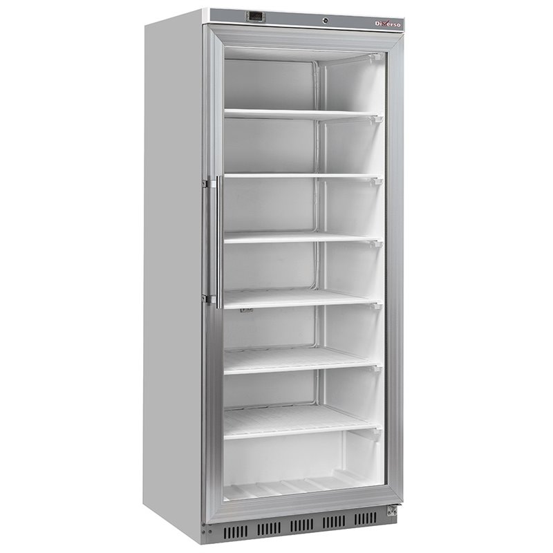 Armoire cong&eacute;lateur, porte vitr&eacute;e, statique, 600 litres - Acier inox - Diamond - WR-NG61-XV
