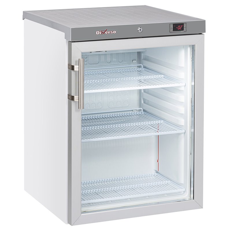Frigo ventil&eacute;, porte vitr&eacute;e, 200 Litres - blanc - Diamond - WR-PG21-LG