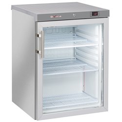Frigo ventil&eacute;, porte vitr&eacute;e, 200 Lit. acier inox - Diamond - WR-PG21-XG
