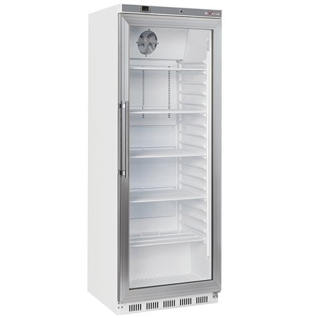 Armoire frigorifique, porte vitr&eacute;e, ventil&eacute;e, 400 Litres - blanc - Diamond - WR-PG41-LG