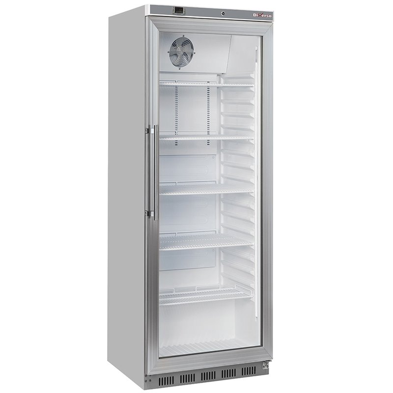 Armoire frigorifique, porte vitr&eacute;e, ventil&eacute;e, 400 Lit. acier inox - Diamond - WR-PG41-XG
