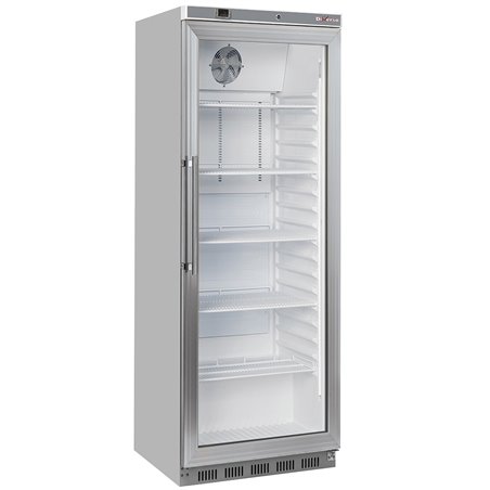 Armoire frigorifique, porte vitr&eacute;e, ventil&eacute;e, 400 Lit. acier inox - Diamond - WR-PG41-XG
