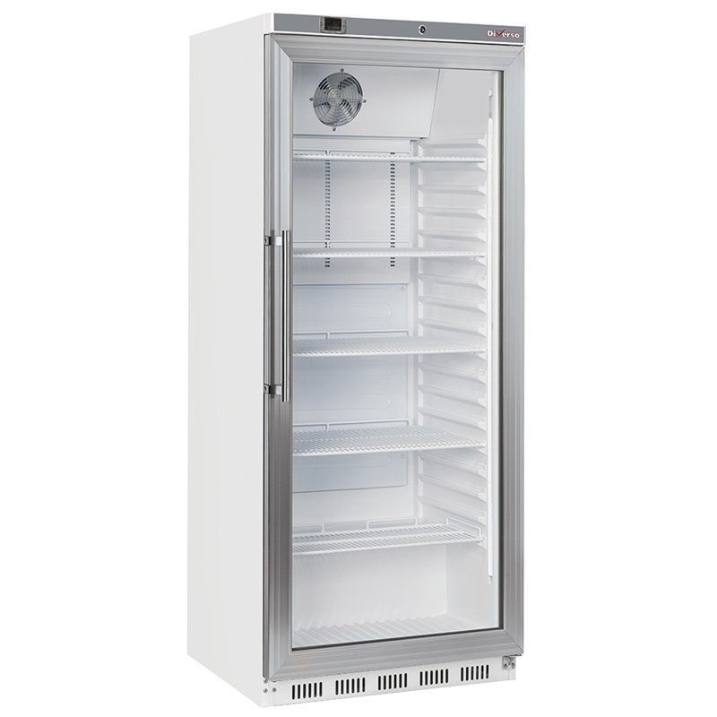 Armoire frigorifique GN 2/1, porte vitr&eacute;e, ventil&eacute;e, 600 Litres - blanc - Diamond - WR-PG61-LG