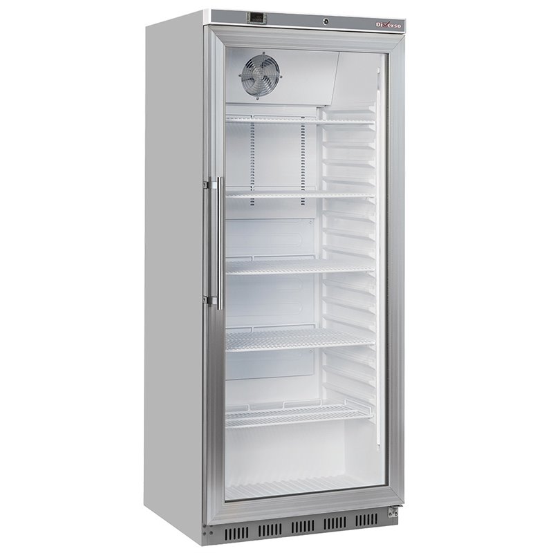 Armoire frigorifique GN 2/1, porte vitr&eacute;e, ventil&eacute;e, 600 Lit. acier inox - Diamond - WR-PG61-XG