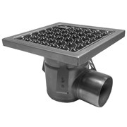 Caniveau de sol inox 300x300, sortie lat&eacute;rale - Diamond - GS33-N