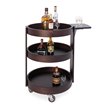Chariot rond pour bouteilles, 3 niveaux bois "weng&eacute;" - Diamond - CRL/3W