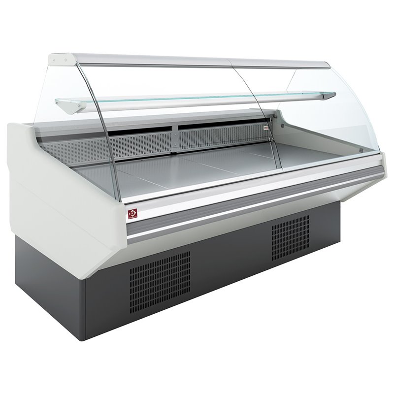 Comptoir ventil&eacute;, avec r&eacute;serve, vitre bomb&eacute;e - Frontal BLANC - Diamond - CMN11-V3