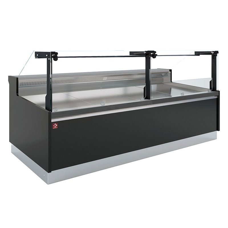 Comptoir ventil&eacute;, avec r&eacute;serve, vitre verticale 90&deg; avec relevage &agrave; piston - FULL BLACK - Diamond - DPT17-V5