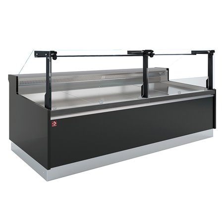 Comptoir ventil&eacute;, avec r&eacute;serve, vitre verticale 90&deg; avec relevage &agrave; piston - FULL BLACK - Diamond - DPT17-V5