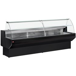 Comptoir vitrine r&eacute;frig&eacute;r&eacute; &agrave; vitre bomb&eacute;e, avec r&eacute;serve - NOIR - Diamond - ML20/B5-R2