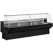 Comptoir vitrine r&eacute;frig&eacute;r&eacute; &agrave; vitre bomb&eacute;e, avec r&eacute;serve - NOIR - Diamond - ML20/B5-R2