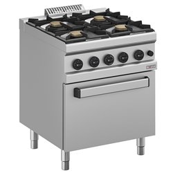 Fourneau gaz 4 feux vifs, sur four gaz GN 2/1 - Diamond - WR-G4BF-F1