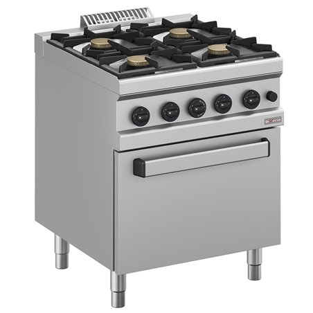 Fourneau gaz 4 feux vifs, sur four gaz GN 2/1 - Diamond - WR-G4BF-F1