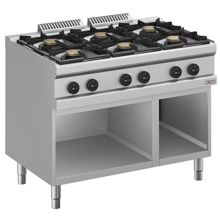 Fourneau gaz 6 feux vifs, sur armoire ouverte - Diamond - WR-G6BA-A2