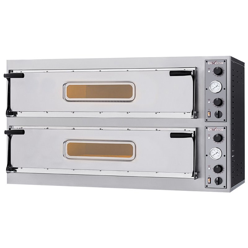Four &eacute;lectrique 2x 3 pizzas diam. 350mm, 2 chambres - Diamond - WR-DFXL-33