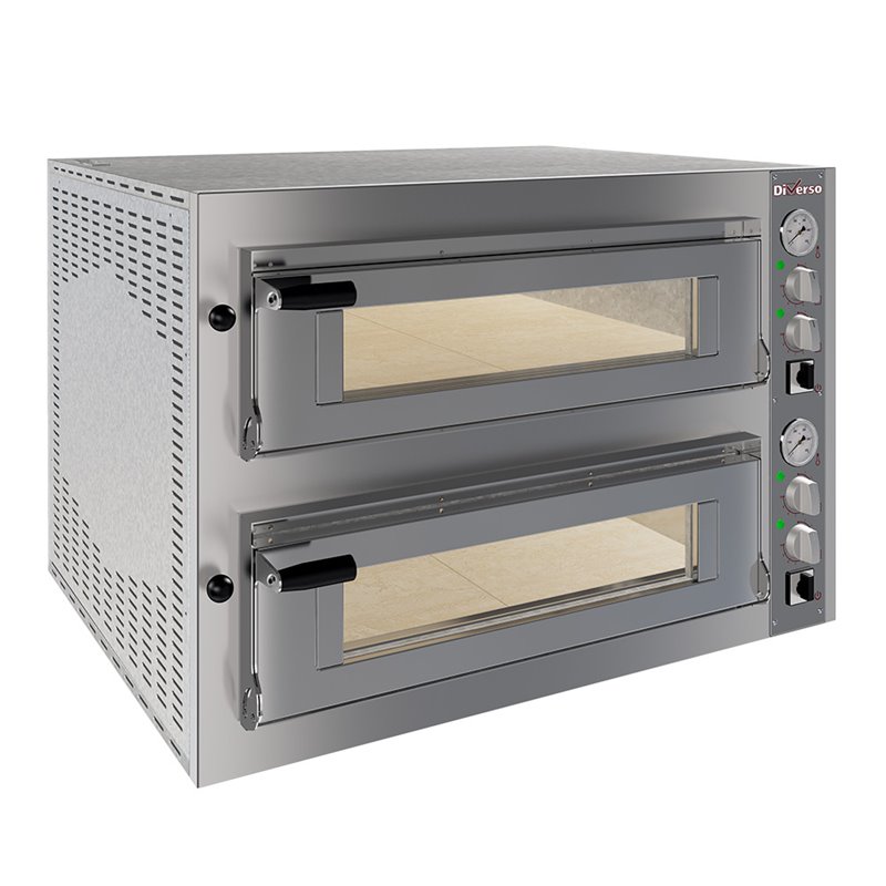 Four &eacute;lectrique 2x 4 pizzas diam.350mm, 2 chambres - Diamond - WR-FD24-MD
