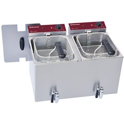 Friteuse de table &eacute;lectrique 2x 8 litres + robinet de vidange - Diamond - F8E/D2