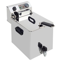 Friteuse de table &eacute;lectrique 10 litres + robinet de vidange - Diamond - WR-EF10-S1