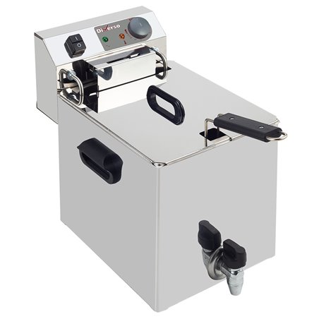 Friteuse de table &eacute;lectrique 10 litres + robinet de vidange - Diamond - WR-EF10-S1