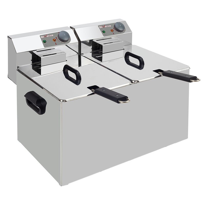 Friteuse de table &eacute;lectrique 2x 7 litres - Diamond - WR-EF14-D7