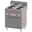 Fourneau 4 plaques &eacute;lectriques sur four &agrave; convection GN1/1  - Diamond - WR-E4CF-22