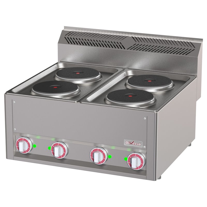Cuisini&egrave;re &eacute;lectrique 4 plaques, -Top- - Diamond - WR-E4PT-18