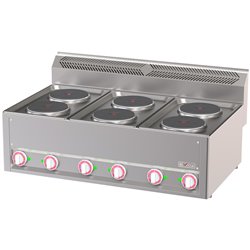Cuisini&egrave;re &eacute;lectrique 6 plaques, -Top- - Diamond - WR-E6PT-19