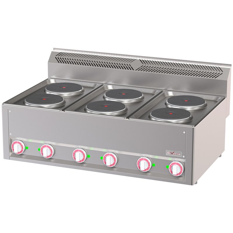 Cuisini&egrave;re &eacute;lectrique 6 plaques, -Top- - Diamond - WR-E6PT-19