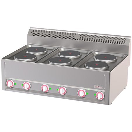 Cuisini&egrave;re &eacute;lectrique 6 plaques, -Top- - Diamond - WR-E6PT-19