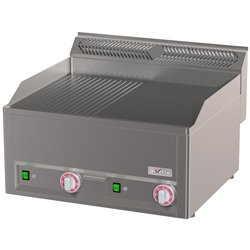 Plaque de cuisson double, &eacute;l&eacute;ctrique, 1/2 rainur&eacute;e 1/2 lisse -Top- - Diamond - WR-EPMD-27