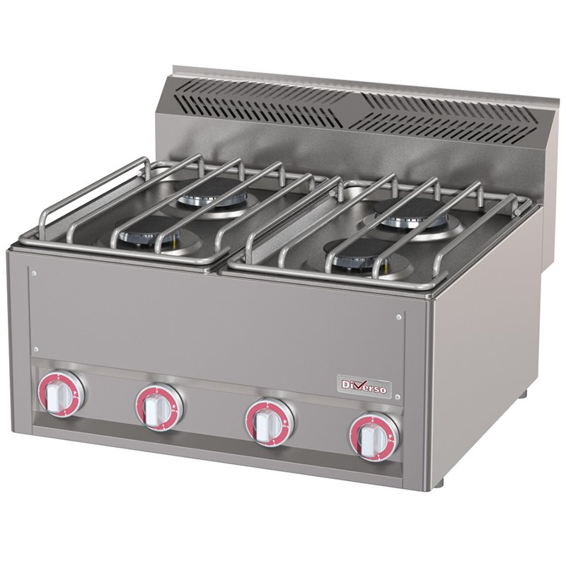 Cuisini&egrave;re 4 feux gaz, -Top- - Diamond - WR-G4FT-16