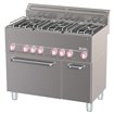 Fourneau 6 feux sur four &agrave; convection GN1/1 et armoire neutre - Diamond - WR-G6CF-21
