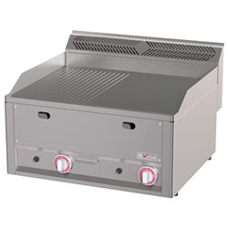 Plaque de cuisson double, 1/2 lisse 1/2 rainur&eacute;e, gaz, -Top- - Diamond - WR-GPMD-25