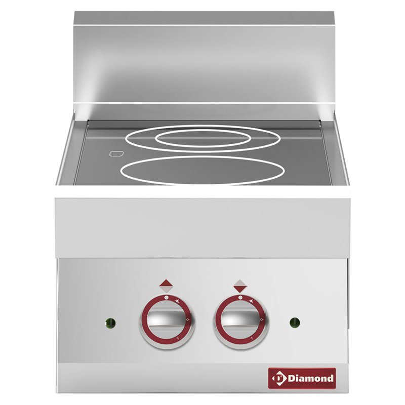 Cuisini&egrave;re &eacute;lectrique vitro-c&eacute;ramique 2 foyers -top- "Alpha 650" - Diamond - E65/2VC4T-230V/3-N