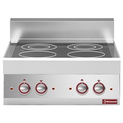 Cuisini&egrave;re &eacute;lectrique vitro-c&eacute;ramique 4 foyers -top- "Alpha 650" - Diamond - E65/4VC7T-230V/3-N