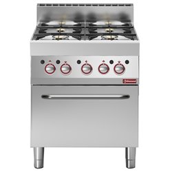 Fourneau 4 feux vifs gaz avec four gaz - Diamond - G65/4BF7-N