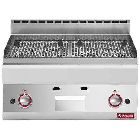 Grill pierre de lave gaz, grille de cuisson en fonte -Top- - Diamond - G65/GPL7T-N