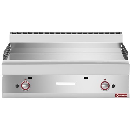Plaque de cuisson gaz EXTRA-LARGE, surface  lisse, chrom&eacute; - Diamond - G65/PLCD10T-N