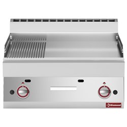 Plaque de cuisson &agrave; gaz 2/3 lisse et 1/3 rainur&eacute;e -Top- - Diamond - G65/PM7T-N